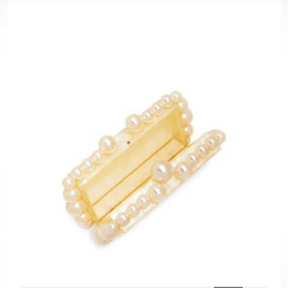 Cult Gaia Eos Box Clutch in Cream and Gold - Picture 10 of 13